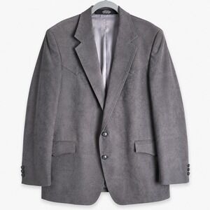 Reed St James Gray Faux Suede Blazer Men's XL Western Sport‎ Coat Cowboy Ranch